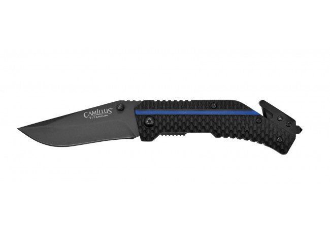 Coltello da soccorso Thin Blue da 20 cm apertura rapida assistita